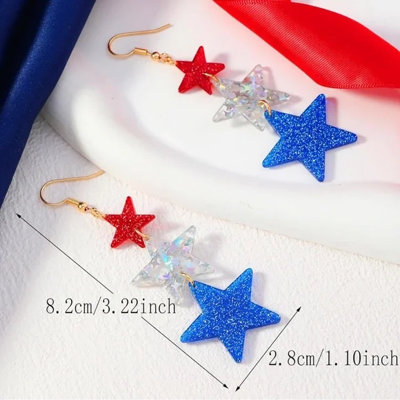 4th of July Earrings ❤️🤍💙 - Picture 2 of 2